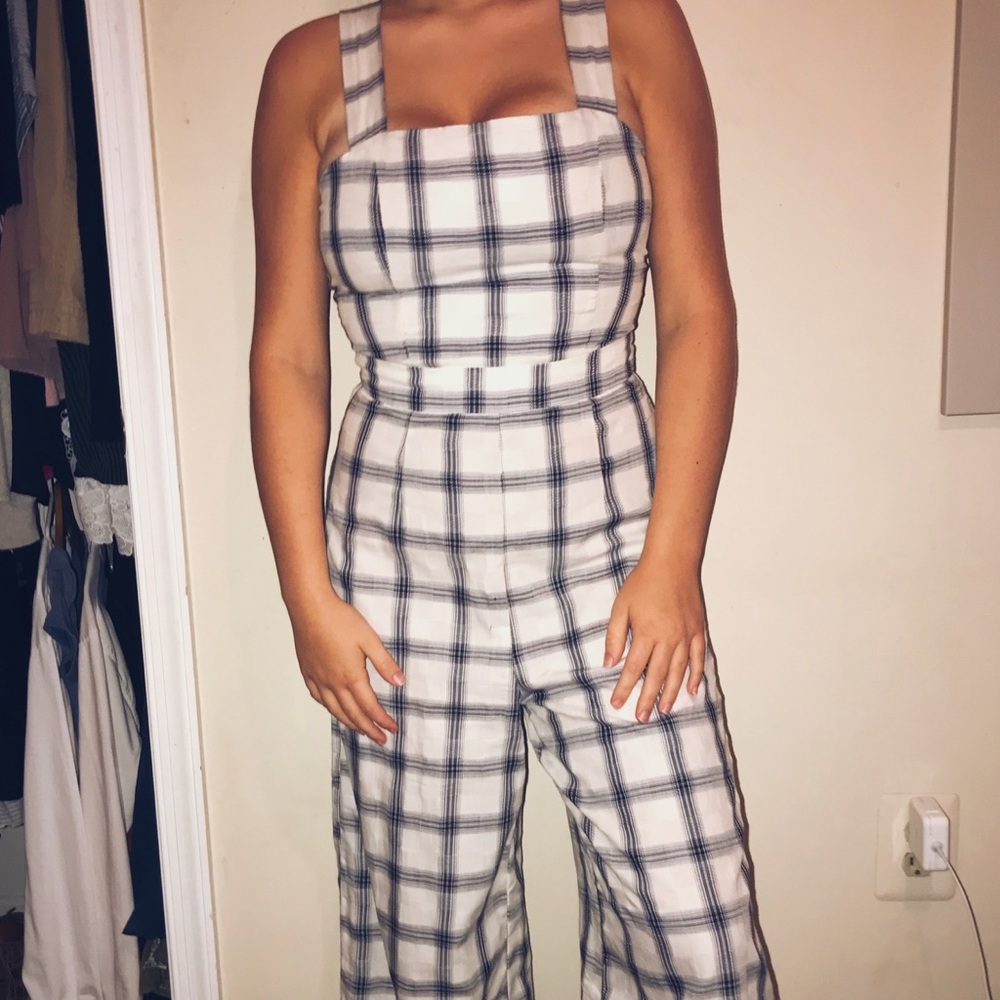 plaid jumpsuit